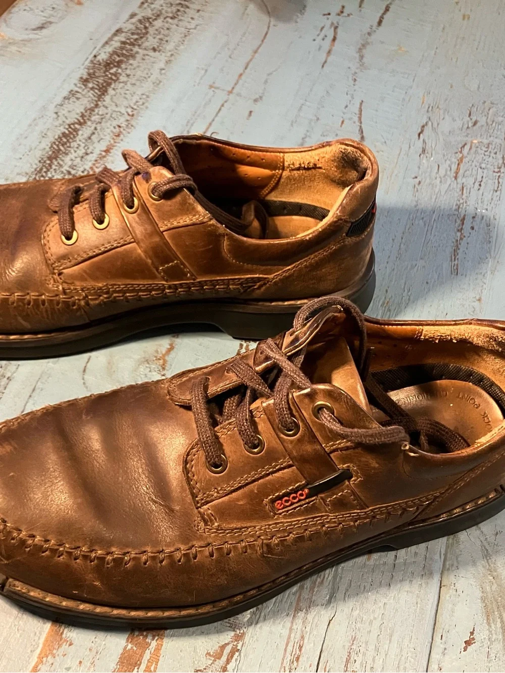 Ecco Men's Brown Leather Boat Shoes (11-11.5)